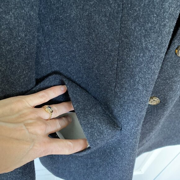 Como Milano Men Wool Cashmere Blazer 46R Italian Fabric Luxury 3 Button Charcoal - Picture 5 of 16
